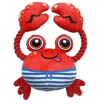 Fofos Sealife Krab | Hondenspeelgoed met Touw & Pieper