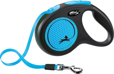 Flexi New Classic Neon Tape Rollijn | Zwart/Blauw