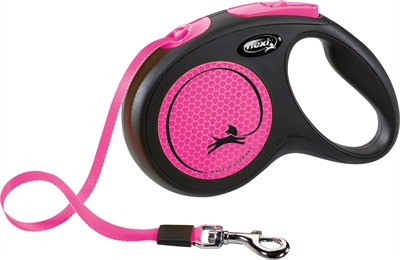 Flexi New Classic Neon Tape Rollijn | Zwart/Roze