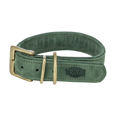 Trixie Pure Leren Hondenhalsband | Saliegroen