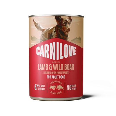 Carnilove Natvoer Hond | Lam & Wildzwijn 6 × 400 g
